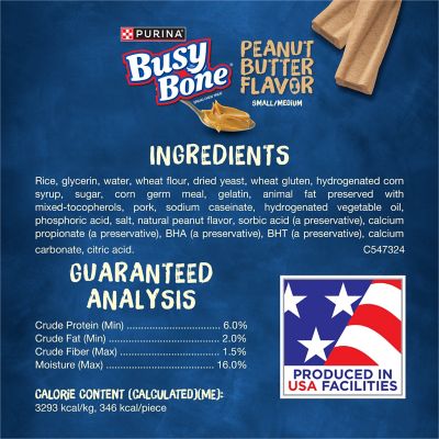 Image showing  Bone Adult Dog Chew Bone Treats, Peanut Butter, 6 ct. Pouch