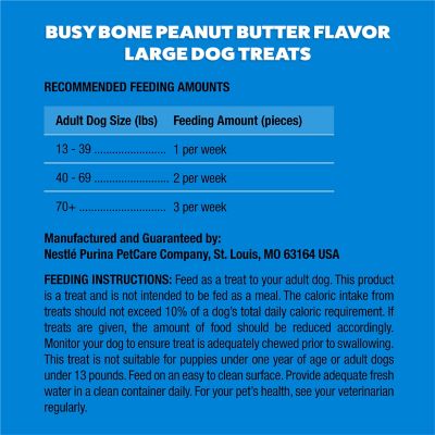 Image showing 6 th Purina Busy Bone Adult Dog Chew Bone Treats, Peanut Butter, 6 ct. Pouch