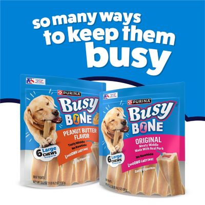 Image showing 8 th Purina Busy Bone Adult Dog Chew Bone Treats, Peanut Butter, 6 ct. Pouch