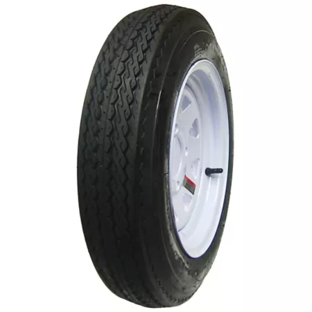 Hi-Run 4.8-12 6PR Tire and 12x4 5-4.5 Wheel Set 5 Lugs 990 lbs Max Loading capacity white Trailer Tires