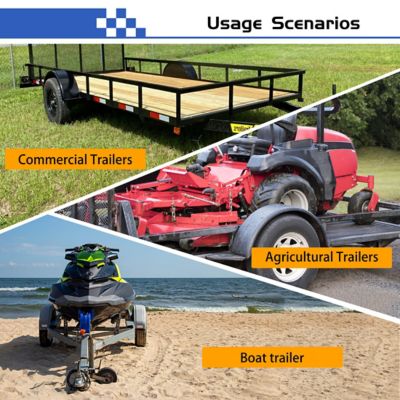 Image showing  4.8-12 6PR Tire and 12x4 4-4 Wheel Assembly, 4 Lug, 990 lb. Max. Loading Capacity, White