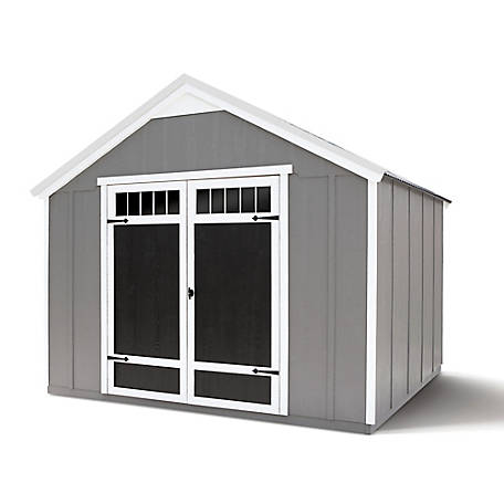 Shed Master 10 ft. x 8 ft. Homestead Wood Storage Shed with Metal Roof and Complete Floor