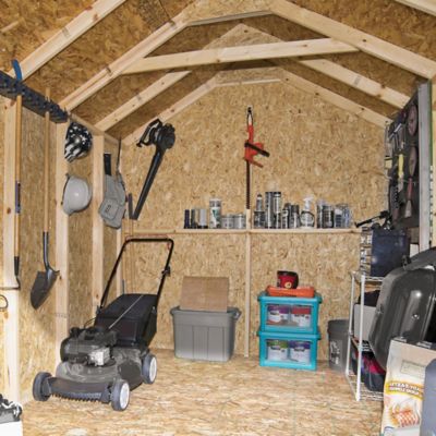 Image showing 7 th Shed Master 10 x 8ft. Homestead Wood Storage Shed with Metal Roof and Complete Floor