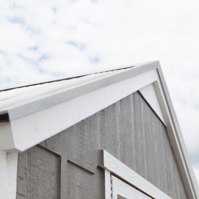 Image showing 9 th Shed Master 10 x 8ft. Homestead Wood Storage Shed with Metal Roof and Complete Floor