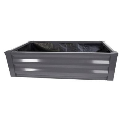Image showing  Small Space Metal Raised Garden Planter with Liner, 48 x 12 x 24in., No Tools, Antique Iron