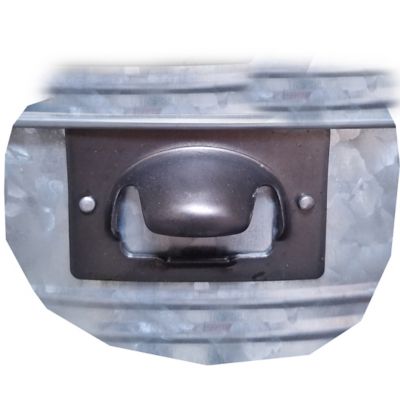 Image showing  Rustic Washtub Beverage Stand with Bottle Opener, 18 in. x 18 in. x 32 in.