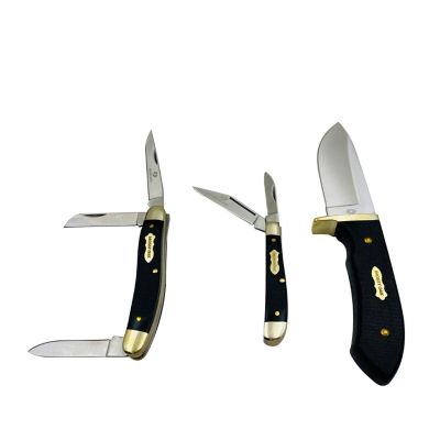 Image showing  3 pc. Hunter Knife Combo Set, Black