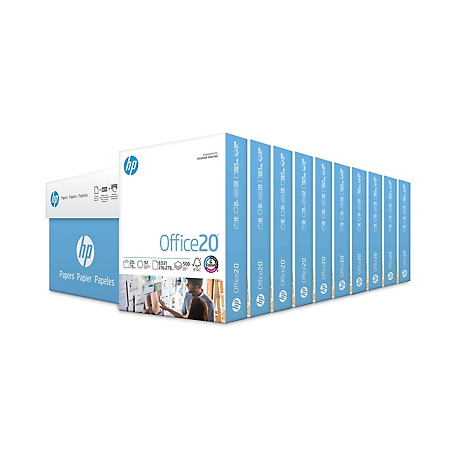 HP Papers Office Paper, 92 Brightness, 20 lb., 8.5 in. x 11 in., White, 10-Pack
