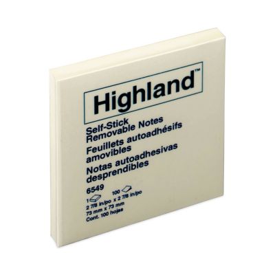 Highland Self-Stick Notes, 3 in. x 3 in., Yellow, 100 Sheets, 12 pk.