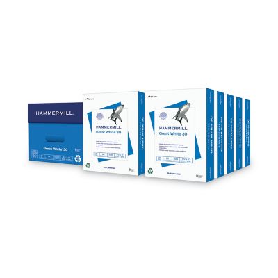 Hammermill Great White 30 Recycled Print Paper, 92 Brightness, 20 lb., 8.5 in. x 11 in., White, 10 pk.