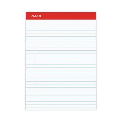 Universal Perforated Writing Pads, Wide/Legal Rule, 8.5 x 11.75in., White, 50 Sheets, 12-Pack