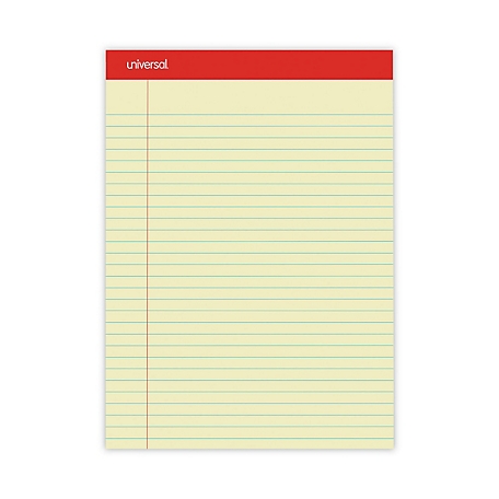 Universal Perforated Writing Pads, Wide/Legal Rule, 8.5 in. x 11.75 in., 50 Sheets, 12 pk.