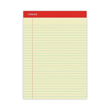Universal Perforated Writing Pads, Wide/Legal Rule, 8.5 in. x 11.75 in., 50 Sheets, 12 pk.