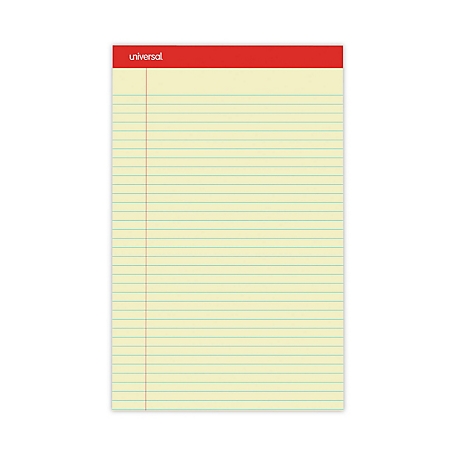Universal Perforated Ruled Writing Pads, Wide/Legal Rule, 8.5 in. x 14 in., 50 Sheets, 12 pk.