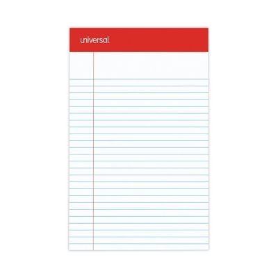 Universal Perforated Ruled Writing Pads, Narrow Rule, 5 x 8in., White, 50 Sheets, 12-Pack
