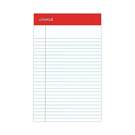 Universal Perforated Ruled Writing Pads, Narrow Rule, 5 in. x 8 in., White, 50 Sheets, 12 pk.