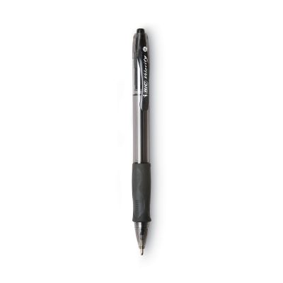 Image showing  Velocity Atlantis Bold Retractable Ballpoint Pens, 1.6 mm, Black Ink, Smoke Barrel, 12-Pack