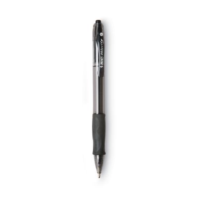 Image showing  Velocity Atlantis Bold Retractable Ballpoint Pens, 1.6 mm, Black Ink, Smoke Barrel, 12-Pack