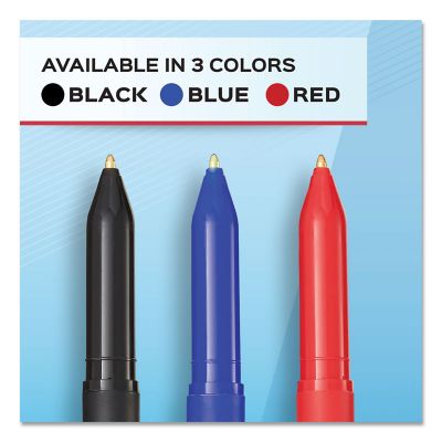 Image showing  Write Bros. Stick Ballpoint Pens, Medium 1 mm Tip, Black Ink/Barrel, 12-Pack