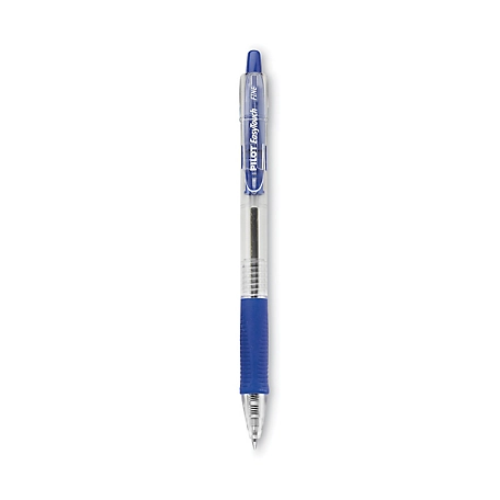 Pilot Easytouch Retractable Ballpoint Pens, Blue, Fine 0.7 mm Tip, Clear Barrel, 12-Pack