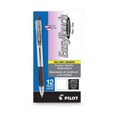 Image showing 1 th Pilot Easytouch Retractable Ballpoint Pens, Black, Fine 0.7 mm Tip, Clear Barrel, 12-Pack