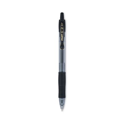 Pilot G2 Premium Retractable Gel Pens, 0.7 mm, Black Ink, Smoke Barrel, 12-Pack