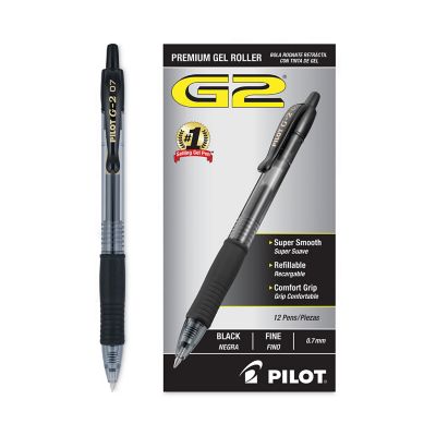Image showing  G2 Premium Retractable Gel Pens, 0.7 mm, Black Ink, Smoke Barrel, 12-Pack