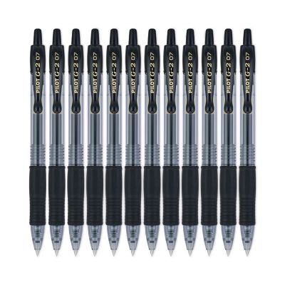 Image showing  G2 Premium Retractable Gel Pens, 0.7 mm, Black Ink, Smoke Barrel, 12-Pack