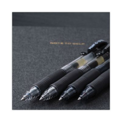 Image showing 5 th Pilot G2 Premium Retractable Gel Pens, 0.7 mm, Black Ink, Smoke Barrel, 12-Pack