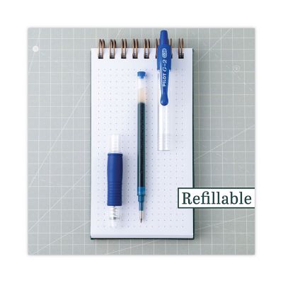 Image showing  G2 Premium Retractable Gel Pens, 0.38 mm, Blue Ink, Clear/Blue Barrel, 12-Pack