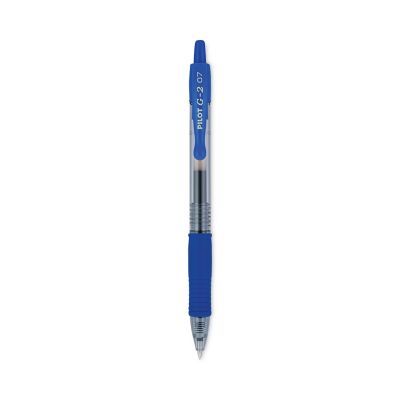 Pilot G2 Premium Retractable Gel Pens, 0.7 mm, Blue Ink, Smoke Barrel, 12-Pack