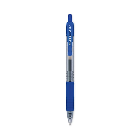 Pilot G2 Premium Retractable Gel Pens, 0.7 mm, Blue Ink, Smoke Barrel, 12-Pack