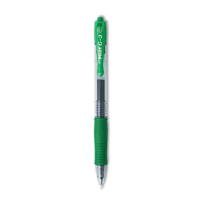 Pilot G2 Premium Retractable Gel Pens, 0.7 mm, Green Ink, Smoke Barrel, 12-Pack
