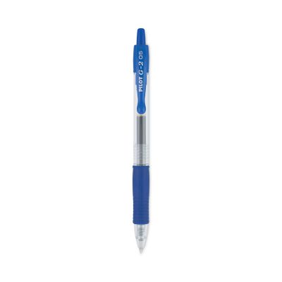 Pilot G2 Premium Retractable Gel Pens, 0.5 mm, Blue Ink, Smoke Barrel, 12-Pack