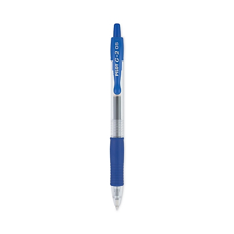 Pilot G2 Premium Retractable Gel Pens, 0.5 mm, Blue Ink, Smoke Barrel, 12-Pack