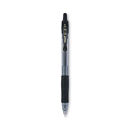 Pilot G2 Premium Retractable Gel Pens, Fine 0.7 mm Tip, Black Ink/Barrel, 36-Pack