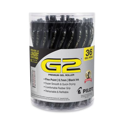 Image showing  G2 Premium Retractable Gel Pens, Fine 0.7 mm Tip, Black Ink/Barrel, 36-Pack
