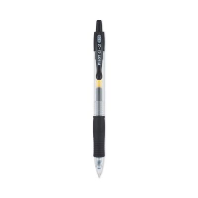 Pilot G2 Premium Retractable Gel Pens, 0.38 mm, Black Ink, Clear/Black Barrel, 12-Pack