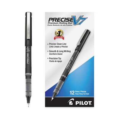 Image showing  Precise V7 Stick Roller Ball Pens, Black, Fine 0.7 mm Tip, 12-Pack