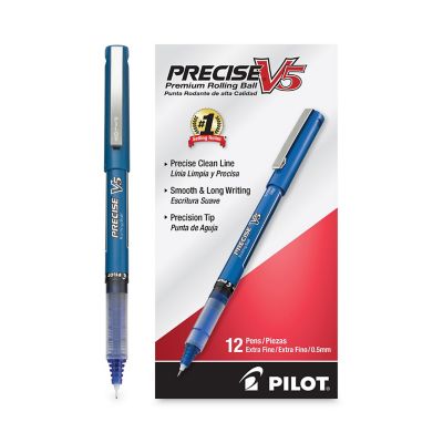 Image showing  Precise V5 Stick Roller Ball Pens, Blue, Extra-Fine 0.5 mm, 12-Pack