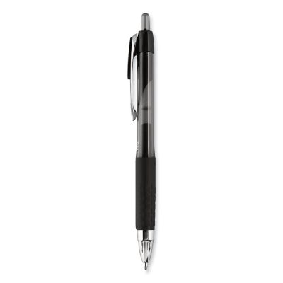 Image showing  Signo 207 Retractable Gel Pens, 1 mm, Black Ink, Translucent Black Barrel, 12-Pack