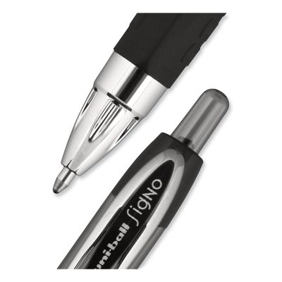 Image showing  Signo 207 Retractable Gel Pens, 1 mm, Black Ink, Translucent Black Barrel, 12-Pack