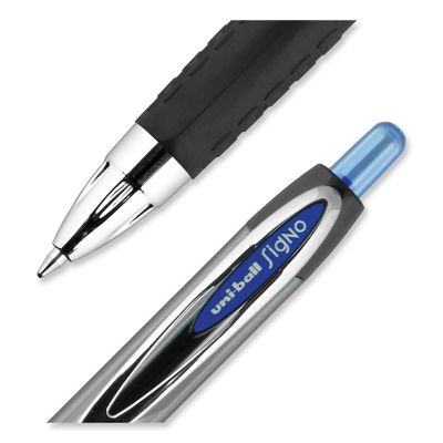 Image showing  Signo 207 Retractable Gel Pens, 0.7 mm, Blue Ink, Smoke/Black/Blue Barrel, 12-Pack