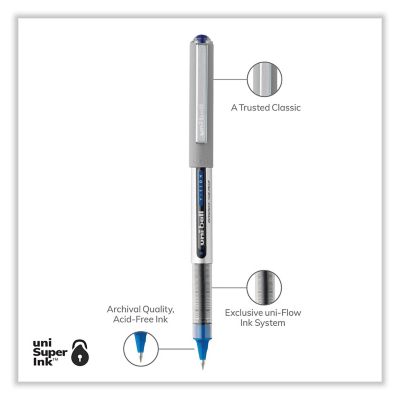 Image showing  Vision Stick Roller Ball Pens, Blue, Fine 0.7 mm Tip, 12-Pack