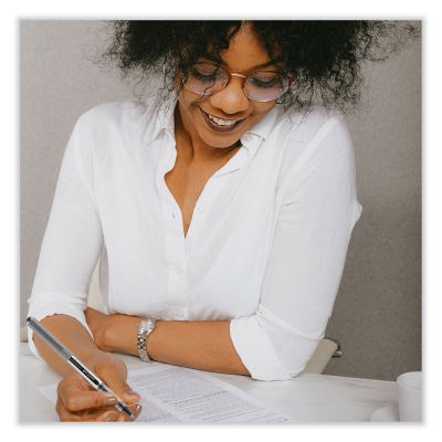 Image showing 7 th uni-ball Vision Stick Roller Ball Pens, Blue, Fine 0.7 mm Tip, 12-Pack