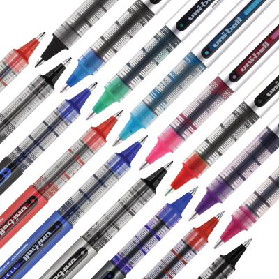 Image showing 9 th uni-ball Vision Stick Roller Ball Pens, Blue, Fine 0.7 mm Tip, 12-Pack