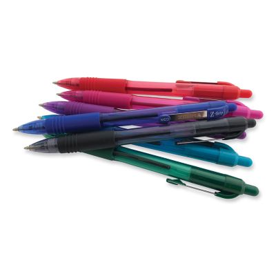 Image showing  Z-Grip Retractable Ballpoint Pens, Blue, Medium 1 mm Tip, Clear Barrel, 12-Pack