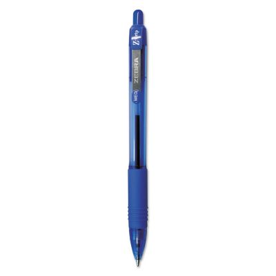Zebra Z-Grip Retractable Ballpoint Pens, Blue, Medium 1 mm Tip, Clear Barrel, 24-Pack