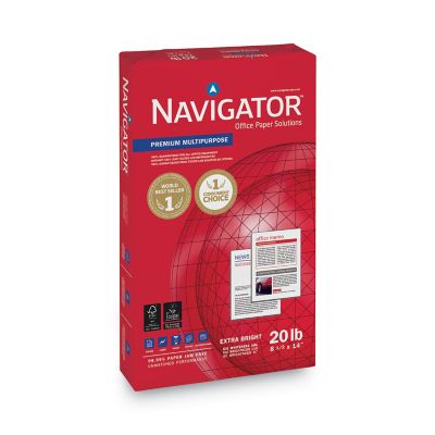 Navigator Premium Multi-Purpose Copy Paper, 97 Brightness, 20 lb., 8.5 in. x 14 in., White, 500 Sheets/Carton, 10 Reams/Carton
