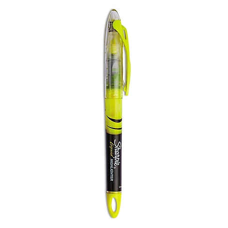 Sharpie Liquid Pen Style Highlighters, Chisel Tip, Fluorescent Yellow, 12-Pack